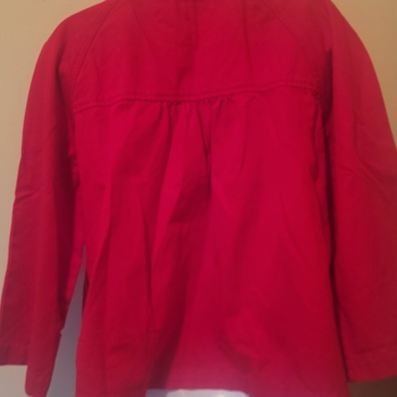 Ralph Lauren Hot FireRed Gold Cotton Coat Jacket Size L - Picture 2 of 7